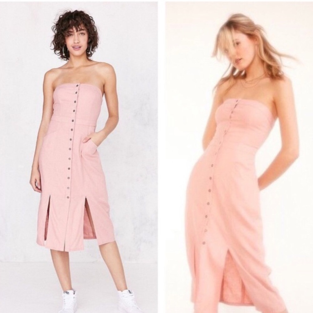 BDG strapless button down dress |